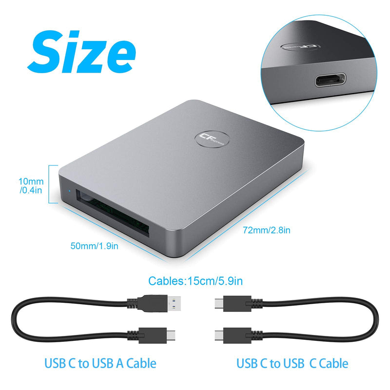[Australia - AusPower] - CFexpress Card Reader, 10Gbps Type B CFexpress Adapter USB C to USB C/USB A Memory Card Reader with USB3.1 Gen2 Transfer Speed, Compatible with Windows/Mac/Linux/Android Type C 