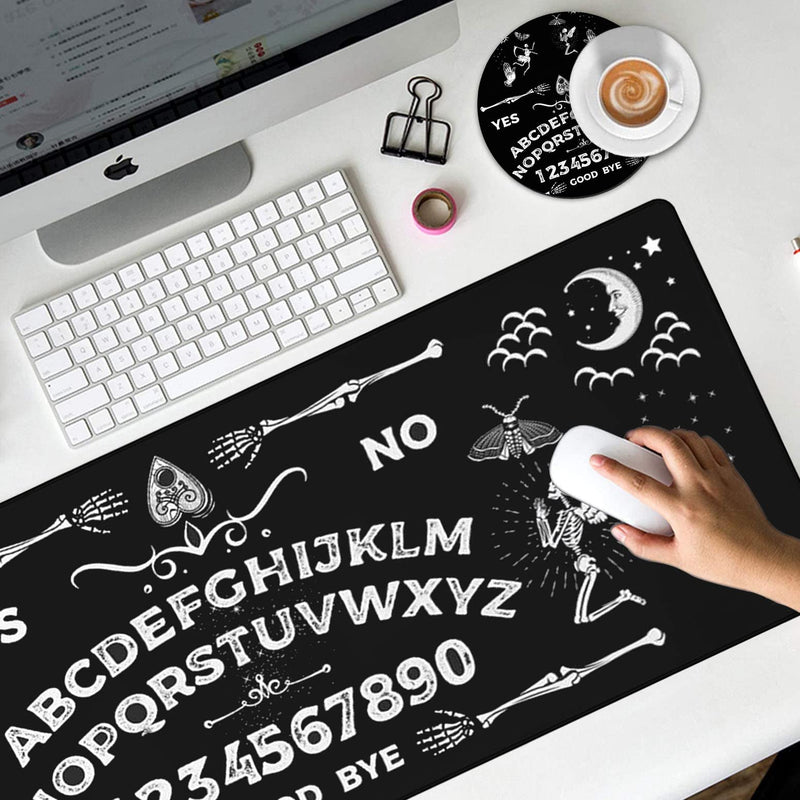 [Australia - AusPower] - Large Gaming Mouse Pad, Long Extended XL Ergonomic Mousepad Desk Pad, Large Rubber Mice Pads Stitched Edges, 31.5'' X 11.8'+ Cup Coaster , Ouija Board Pattern Yu-mouse pad-2-97 