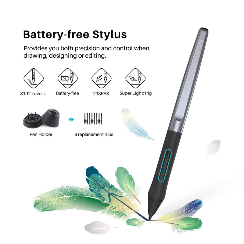 [Australia - AusPower] - HUION Inspiroy H640P Graphics Drawing Tablet with Battery-Free Stylus 8192 Pressure Sensitivity 6 Customized Hot Keys, Digital Pen Tablet for Linux, Mac, Windows PC and Android 