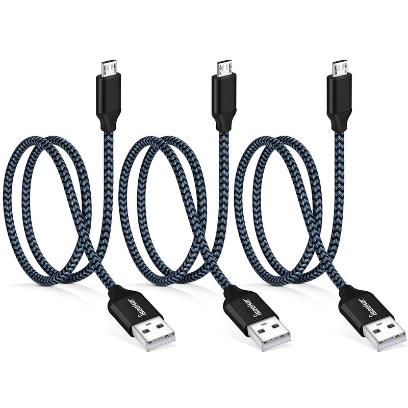 [Australia - AusPower] - Short Micro USB Charger, iSeeker 3Pack 1.5ft/50cm High Speed Micro-USB to USB 2.0 Cable Sync & Charge Cord Compatible for Samsung Galaxy S7 Edge/S6, Nexus, Motorola, Android Smartphone, Camera 