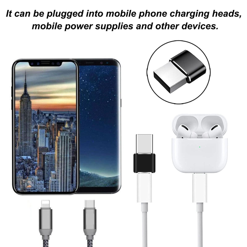 [Australia - AusPower] - WAFJAMF 4 PCS Type C to A Charger Cable Adapter for iPhone 11 12 Mini Pro Max,Airpods iPad 8th,Samsung Galaxy Note 10 S20 Plus 20 S21 21 FE Ultra,USB C Female to USB Male Adapter (2 Black+2 Silver) 