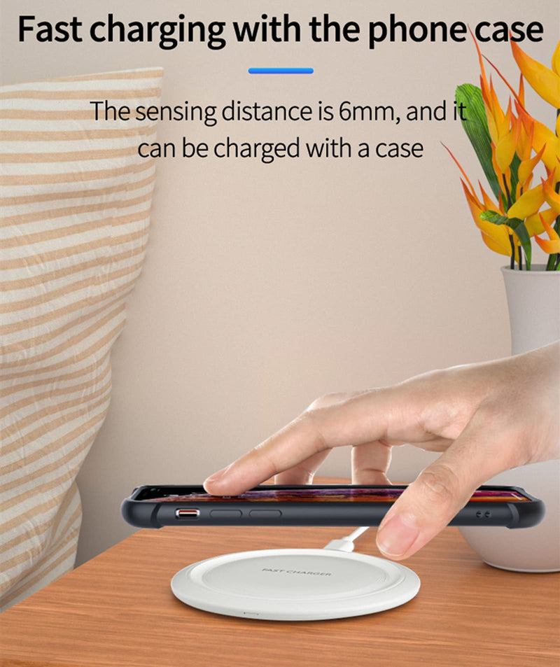 [Australia - AusPower] - UZiLaCo Fast Wireless Charger, 15W Qi-Certified Wireless Charging Pad, Compatible with iPhone 13/13 Pro/12/12 Pro/11/XS Max/XR/XS/X/8/8+, Galaxy S10/S9/S9+/S8/S8+/Note 9 and More (Black) 