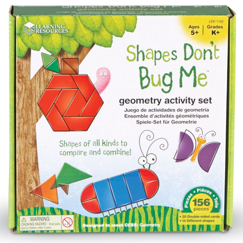 [Australia - AusPower] - Learning Resources Shapes - Don't Bug Me - Geometry Activity Set, 136 Pieces, Ages 5+,Multicolor, 