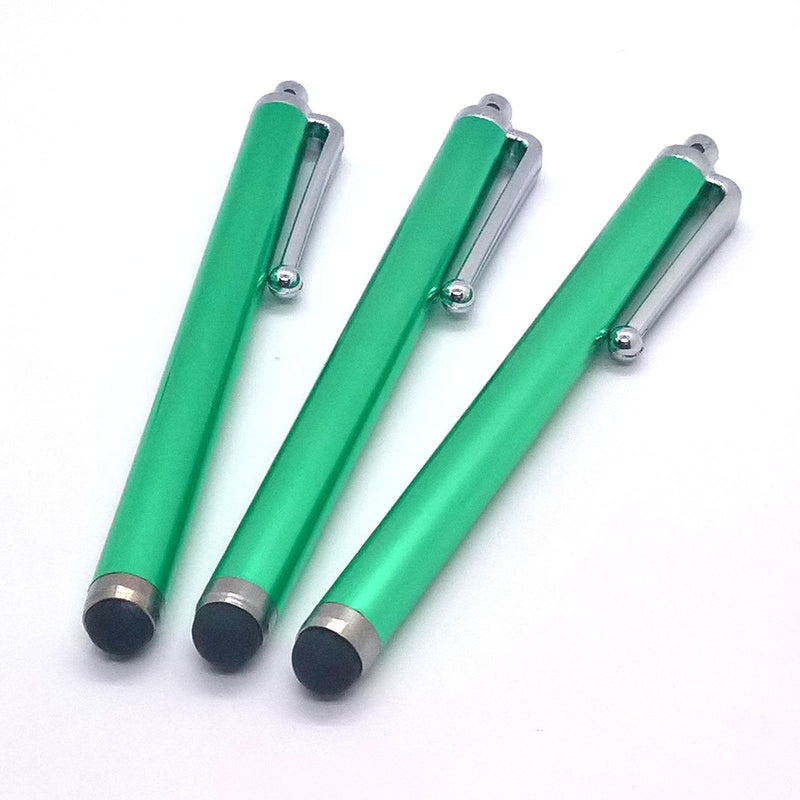 [Australia - AusPower] - 3pack Universal Screen Metal Touch Stylus Pen for Android Device Mobile Phone Cell Smart Phone Tablet iPad iPhone (Green 3pcs) 