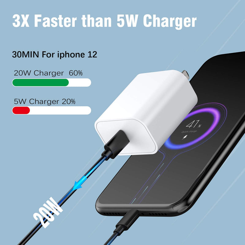 [Australia - AusPower] - iPhone 12 Charger Block MFI Certified 2Pack 20W Fast USB C Wall Charging Power Adapter Plug for Apple iPhone 13/12/12 Mini/12 Pro Max/11/ iPad Pro USB-C Charge Brick 
