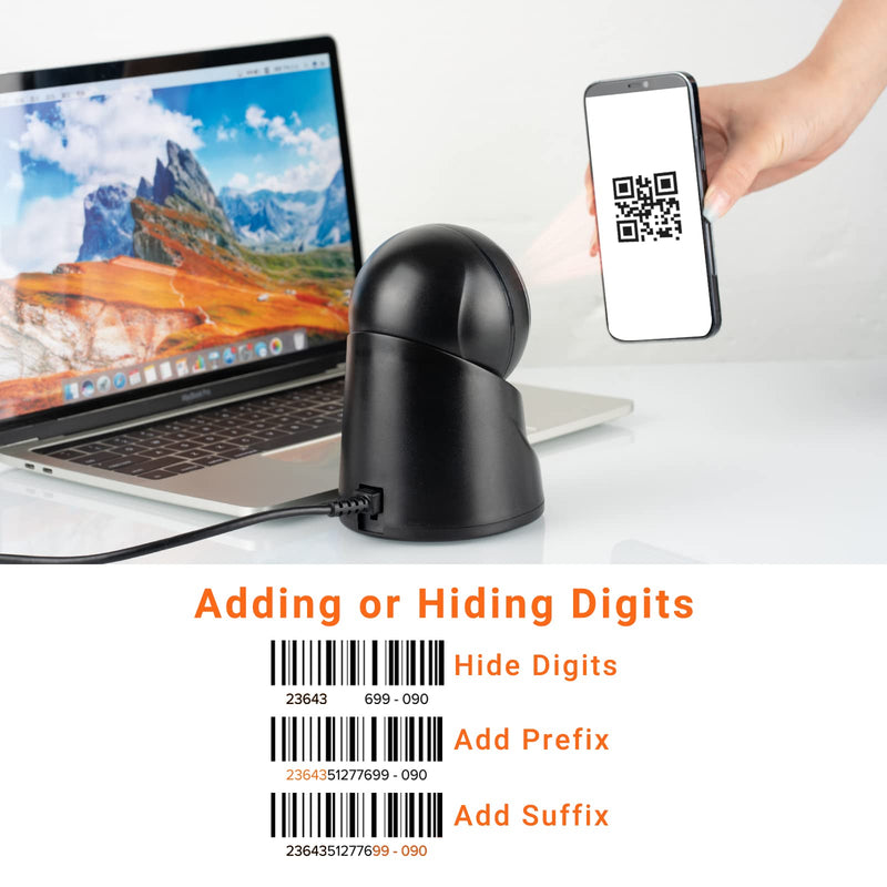 [Australia - AusPower] - Tera 2D QR Desktop Omnidirectional Barcode Scanner Hands-Free USB 2.0 Wired Bar Code Reader with Automatic Image Sensing Scanning Platform Scanner for POS Supermarket Retail Store Model 9100 (Black) Black 