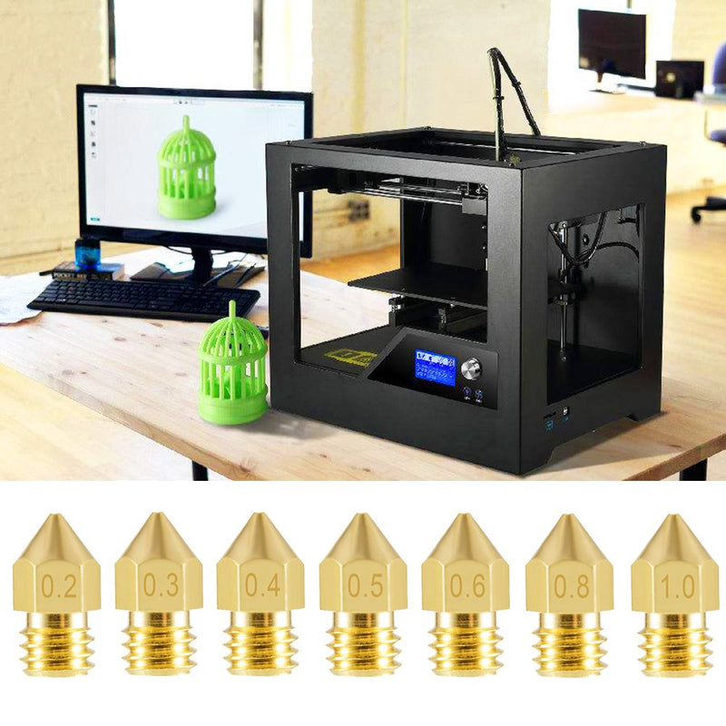[Australia - AusPower] - SIQUK 22 Pieces 3D Printer Nozzles MK8 Nozzle 0.2mm, 0.3mm, 0.4mm, 0.5mm, 0.6mm, 0.8mm, 1.0mm with Storage Box for 3D Printer Makerbot CR-10 