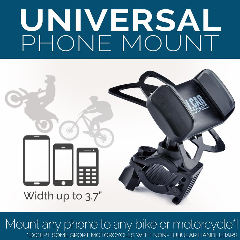 [Australia - AusPower] - Bike & Motorcycle Phone Mount - for iPhone 12 Pro (11, SE, Xr, Plus/Max), Galaxy s21 or Any Cell Phone - Universal Handlebar Holder for ATV, Bicycle & Motorbike. +100 to Safeness & Comfort 