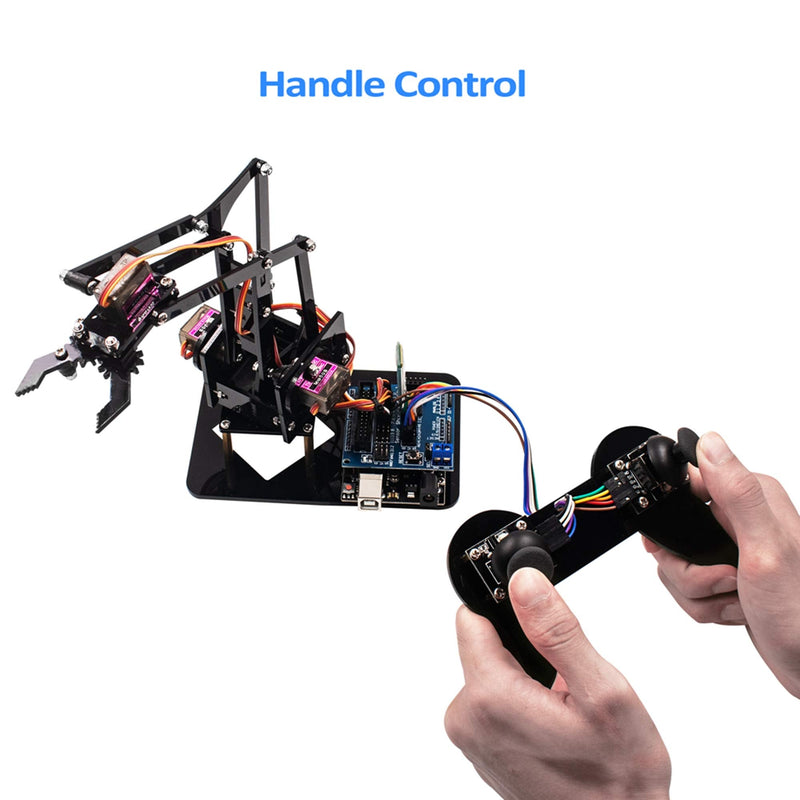 [Australia - AusPower] - LAFVIN 4DOF Acrylic Robot Mechanical Arm Claw Kit Compatible with Arduino IDE DIY Robot with CD Tutorial 