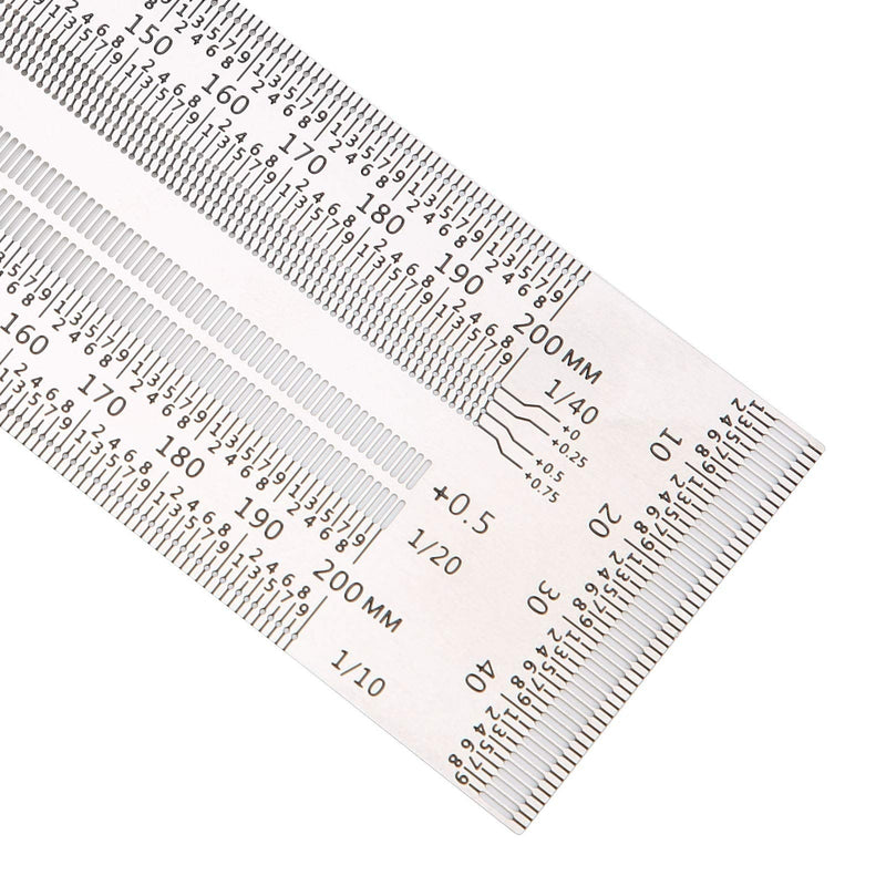 [Australia - AusPower] - 200mm T Square Ruler, High-precision Woodworking T Ruler Marking Ruler DIY Measuring Scribe Line Tool, Stainless Steel Marking T-Rule for Woodworking Marking 