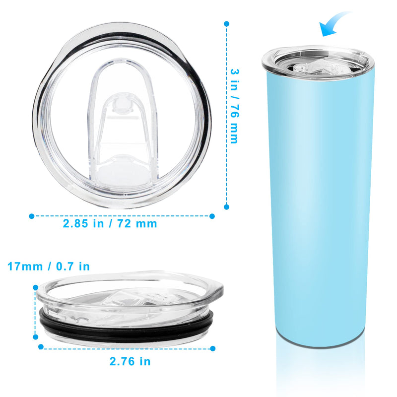 [Australia - AusPower] - YiePhiot 20 oz Skinny Tumbler Replacement Lids Spill Proof Splash Resistant Lids Covers for 2.76in Cup Mouth Compatible with YETI Rambler and More Tumbler Cups (20 oz, 2 Pack) 