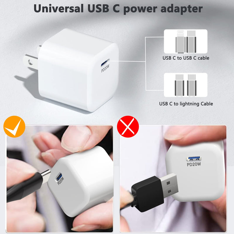 [Australia - AusPower] - NIFFPD USB C Wall Charger 3 Pack 20W PD 3.0 Fast Charger Block Quick Charging USB-C Power Adapter Compatible with iPhone 13 Pro Max/13/12 Pro Max/11, iPad, Apple Watch, Samsung Galaxy S20 and More 