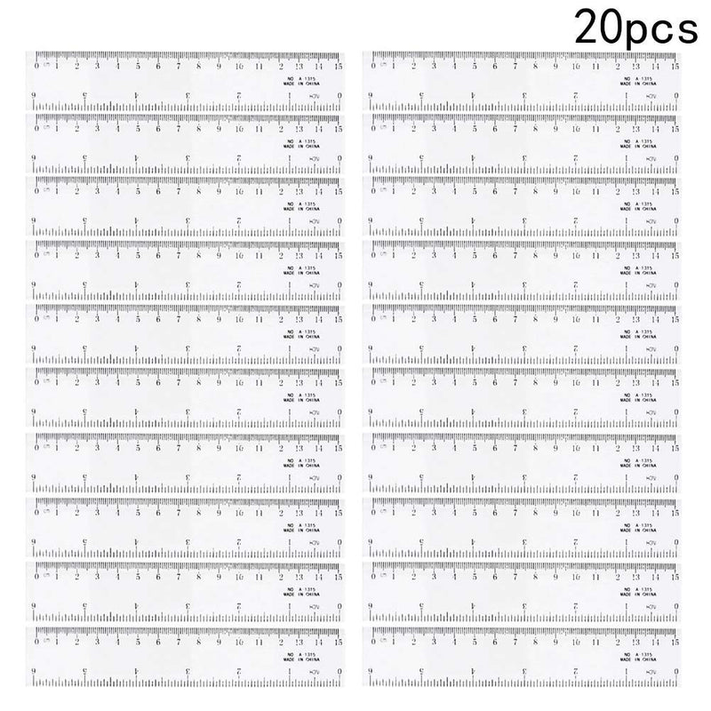 [Australia - AusPower] - Hegebeck Clear Plastic Ruler 15cm/6 Inch Plastic Straight Ruler Flexible Ruler with Inches and Metric Measuring Tool for Learning Drawing 20 Pcs 