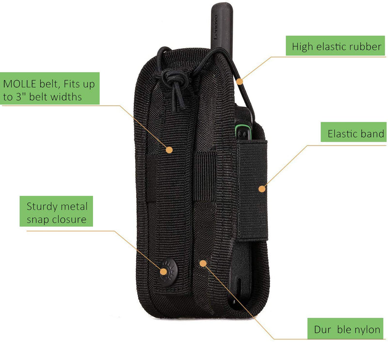 [Australia - AusPower] - abcGoodefg Molle Radio Holder Walkie Talkie Pouch Case for Duty Belt Radio Holster Tactical Hunting Intercom Bag (1 Pack, Black) 