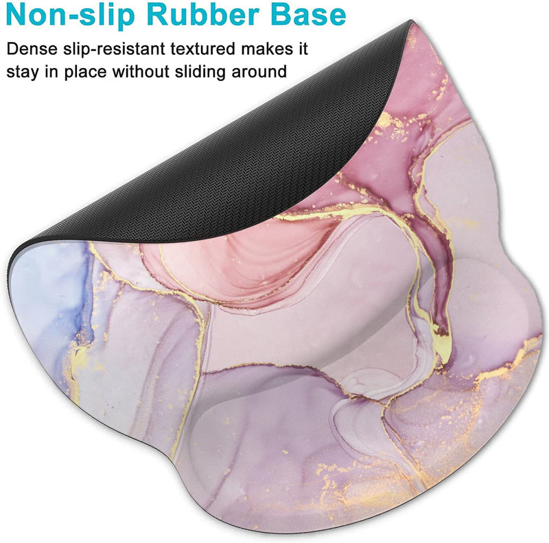[Australia - AusPower] - Keyboard Wrist Rest and Mouse Pad Wrist Support, Ergonomic Mouse Pads Memory Foam Mouse Pad for Gaming and Office, Pain Relief Mouse Pad and Wrist Support Set Pink Marble 