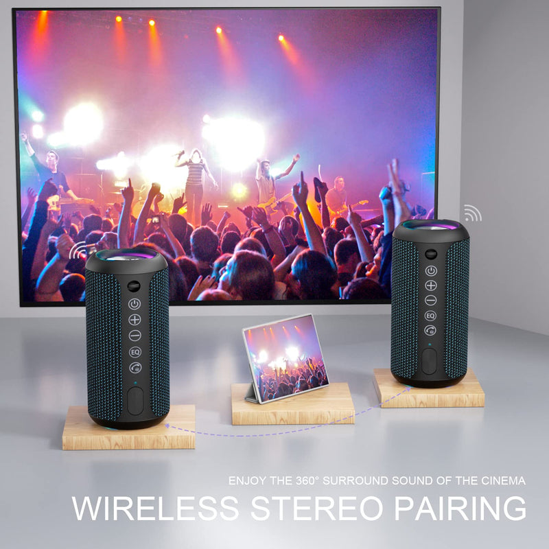 [Australia - AusPower] - Ortizan Portable Bluetooth Speaker, IPX7 Waterproof Wireless Speaker with 24W Loud Stereo Sound, Outdoor Speakers with Bluetooth 5.0, 30H Playtime,66ft Bluetooth Range, Dual Pairing for Home Navy 
