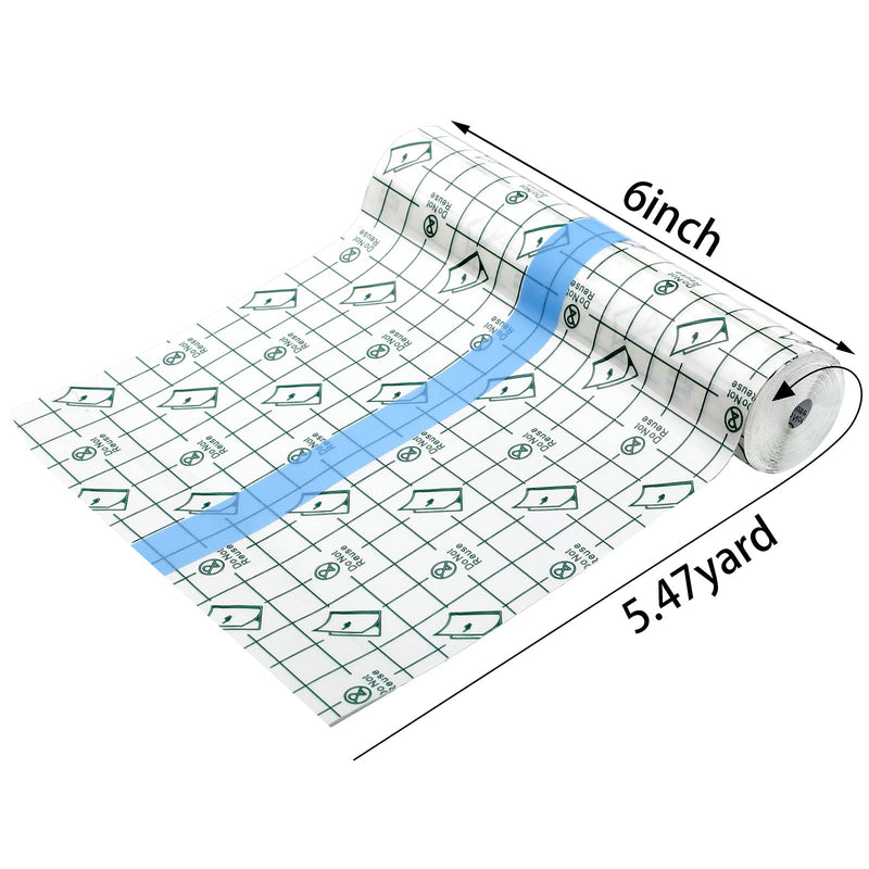[Australia - AusPower] - 4 Rolls Transparent Stretch Adhesive Bandages Waterproof Clear Bandage Protective Adhesive Bandages Dressing Tape (6 Inch x 5.47 Yard) 6 Inch x 5.47 yard 