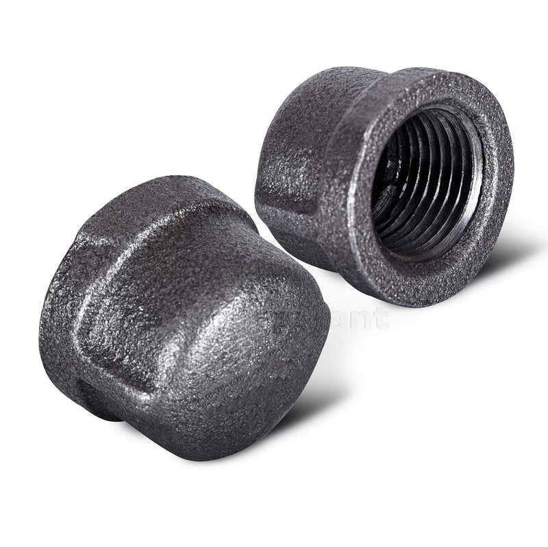 [Australia - AusPower] - Supply Giant BMCP0012-10 Malleable Iron Pipe Cap, Threaded Fitting 150 Lb Application Black Pipe Caps 1/2" (Pack of 10) 1/2 in. (Pack of 10) 