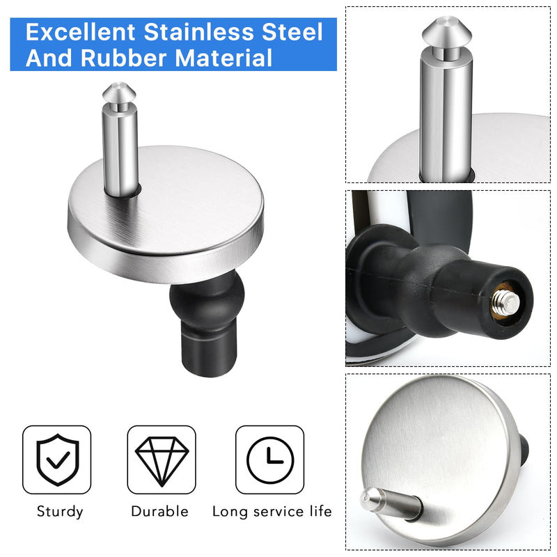 [Australia - AusPower] - Akamino 2 Full Set Toilet Seat Hinge Fixings,Quick Release Top Hinge Fixings Expanding Rubber,Toilet Seat Hinge Replacement Parts with Screws Bolts and Nuts for Home Bathroom 