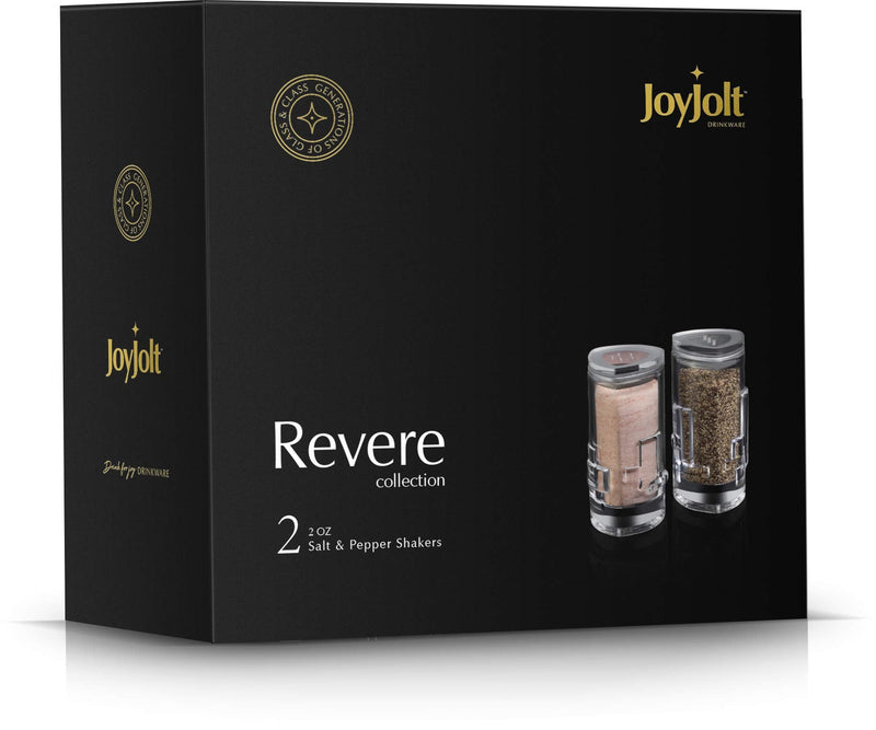 [Australia - AusPower] - Salt Pepper Shakers by JoyJolt - 2Oz Salt and Pepper Set of 2 - Premium Quality Durable Glass - Elegant Triangle Design - Non-BPA and Dishwasher Safe - Ideal for Home Use, Restaurant, Hotel 
