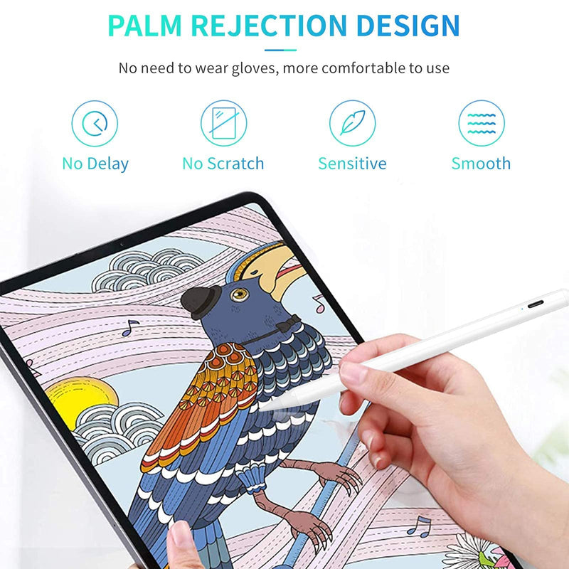 [Australia - AusPower] - Stylus Pen Compatible with Apple iPad (2018 and Later), Palm Rejection, Tilting Detection, Magnetic Adsorption for iPad Pro (11/12.9 Inch), iPad 6/7/8th Gen, iPad Air 3rd/4th Gen, iPad Mini 5th Gen 