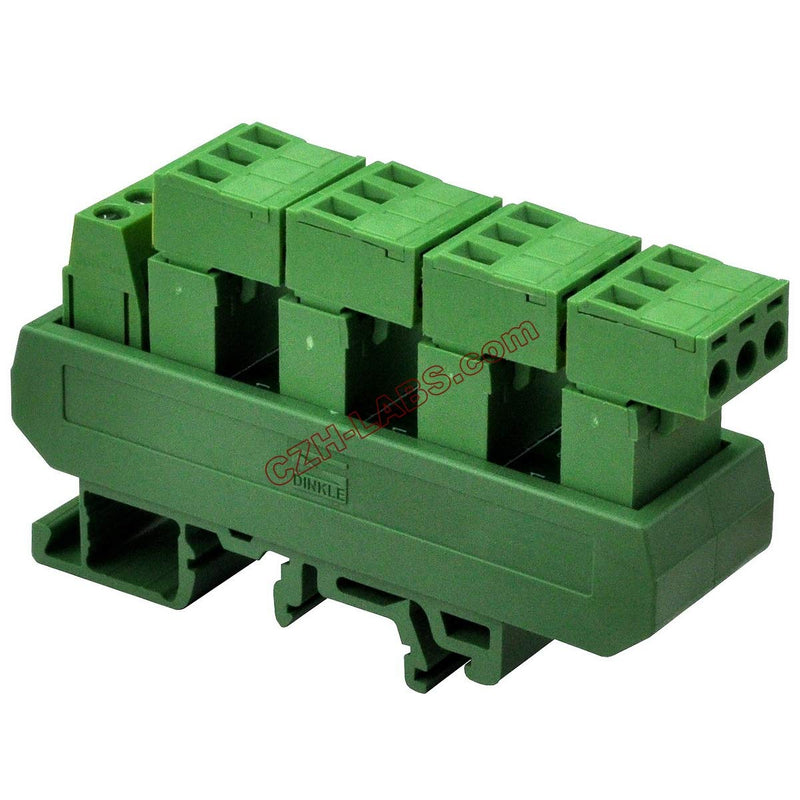 [Australia - AusPower] - Electronics-Salon Slim DIN Rail Mount 10A/300V 5x3 Position Pluggable Screw Terminal Block Distribution Module. 