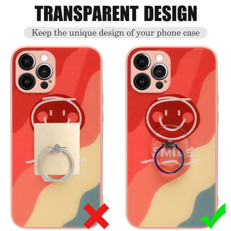[Australia - AusPower] - Colorful Phone Ring Holder - EI Sonador Clear Cell Phone Ring Holder Transparent Stand Finger Grip (2 Colorful Ring) 