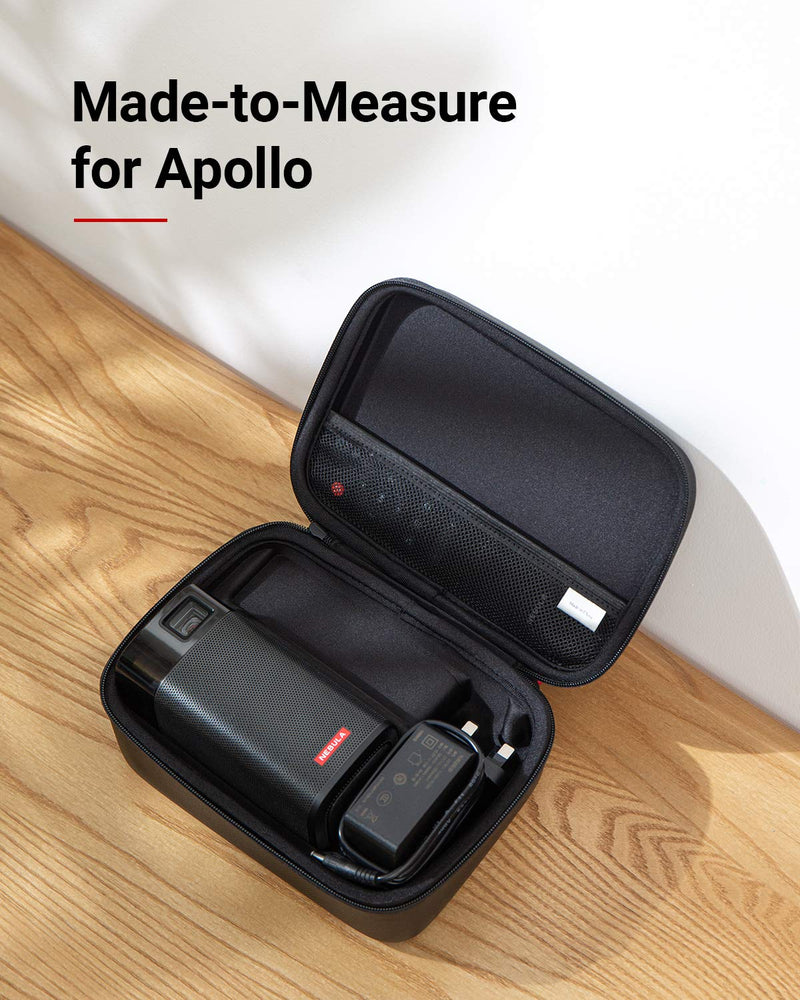 [Australia - AusPower] - Nebula Apollo Official Travel Case, by Anker, Vegan Leather, Soft Ethylene-Vinyl Acetate Material, Splash-Resistance, Premium Protection Projector Travel Case 