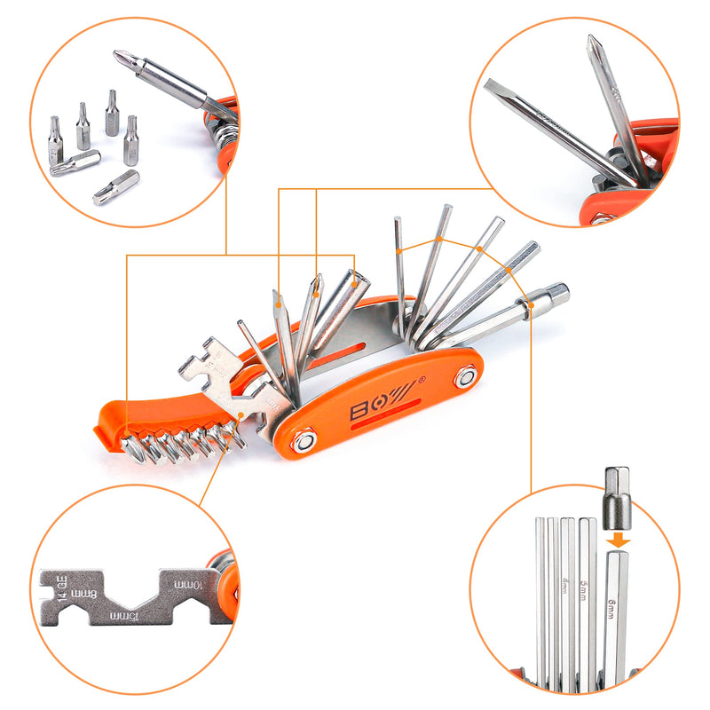 [Australia - AusPower] - 20 in 1 Bike Multitool, Mountain Bike Repair Tool Kit With Bike Bone Wrench Portable Essentials Easy Road Riding Travel Emergency Maintenance and Carry 
