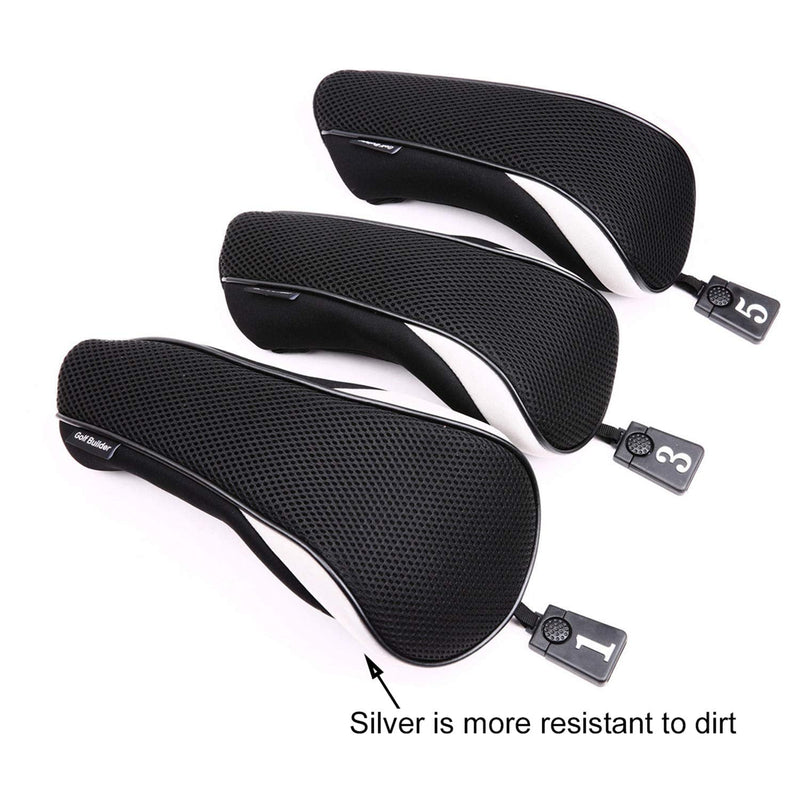 [Australia - AusPower] - Sword &Shield sports 3pcs/Set Driver # 1 3 5 Fairway Wood Cover Golf Club Headcover Black 