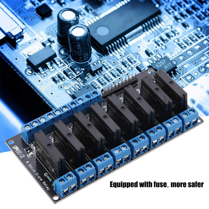 [Australia - AusPower] - 5V 8 Channel Solid State Relay Module High Level Trigger 2A Mini Durable DIY Relay with Fuse for Industrial Controls 