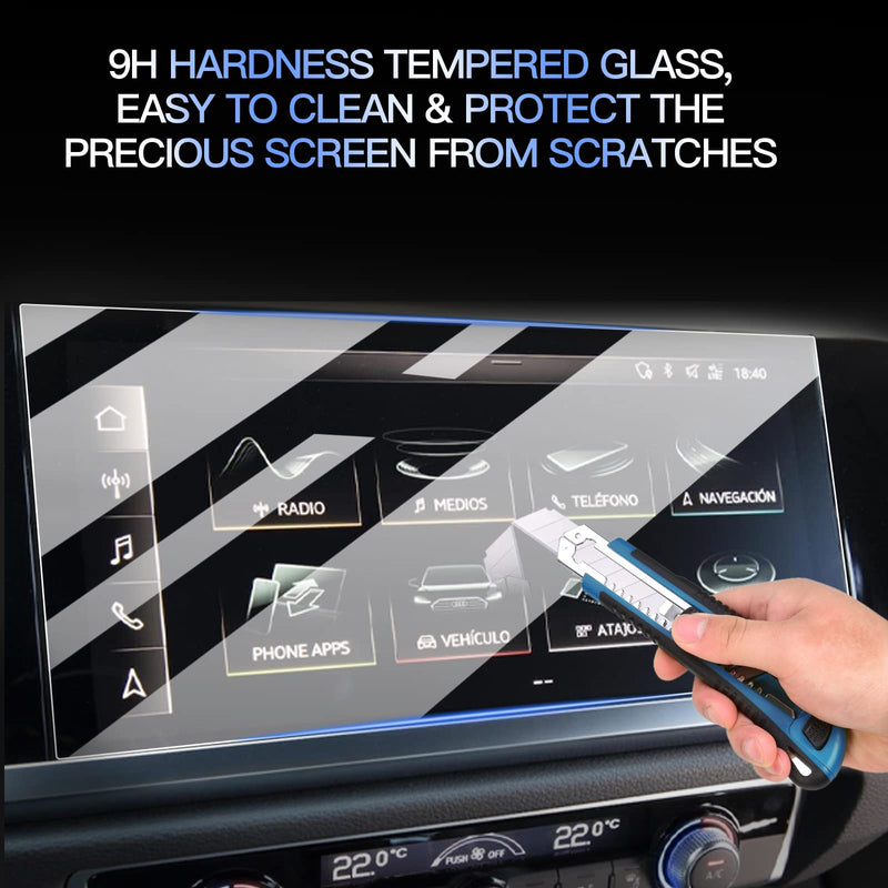 [Australia - AusPower] - ZCLINKO Glass Screen Protector for 2019+ Adui Q3 F3 MMI Accessories Infotainment Display Screen Protector Foils Tempered Glass 9H Anti-Scratch Navigation Center Control Touchscreen Protective Film(8.8 Inch) (2019 2020 2021) (Glass) 8.8 Inch 
