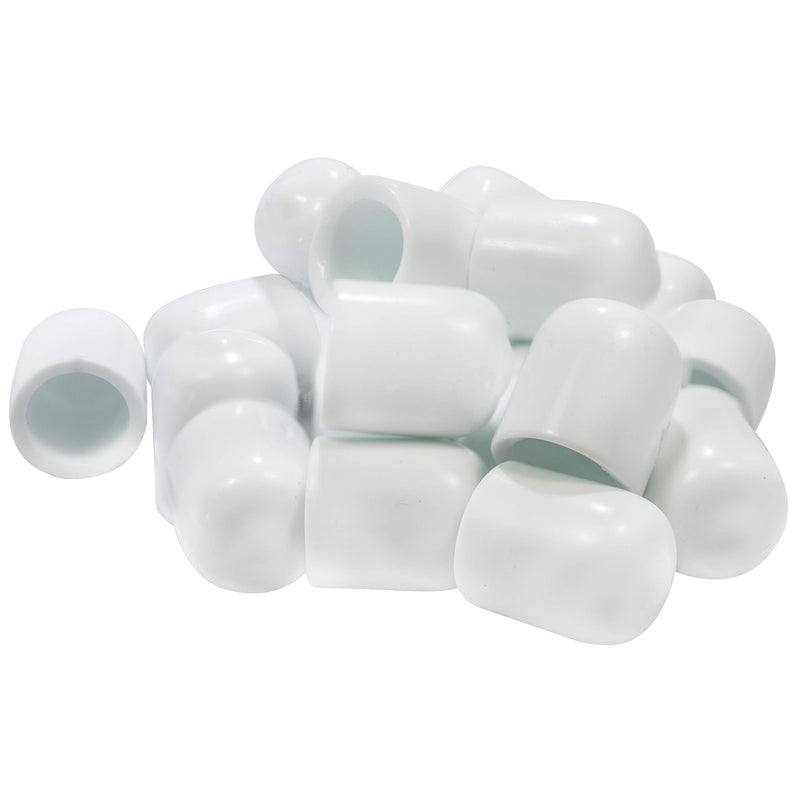 [Australia - AusPower] - Prescott Plastics 1/2 Inch White Round Vinyl Rubber Cap, FDA Food Grade, Flexible Pipe Post Cover (20) 20 