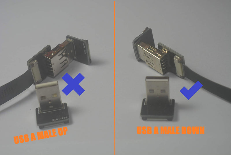 [Australia - AusPower] - LY tech Short Flat Slim Thin Ribbon FPC Micro USB Male 90 Degree Angled up to Standard USB A Male 90 Degree Angled for sync and Charging Black (30CM Micro USB 2 to Standard USB A Down) 30CM MICRO USB 2 to Standard USB A DOWN 