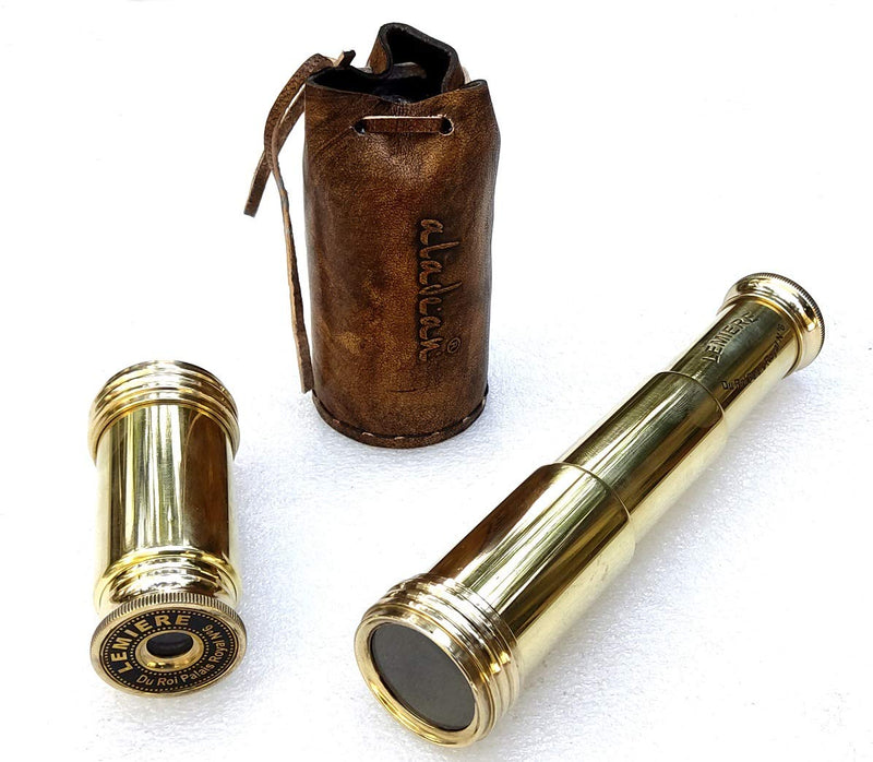 [Australia - AusPower] - ALADEAN Pirate Spyglass Gift for Boys Girls & Kids Captain's Brass Telescope | 7" Scout Scope - Birthday Gift Baptism Confirmation Educational Toy (Lemiere Du Roi- Palais Royal) 