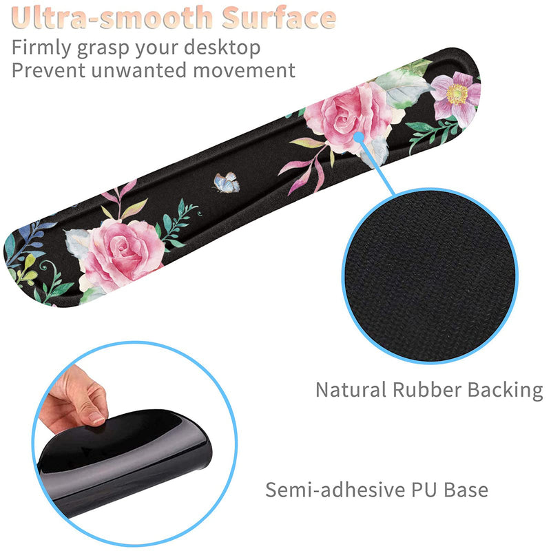 [Australia - AusPower] - Keyboard Wrist Rest and Mouse Pad Wrist Support Set with Coffee Coaster, Non-Slip PU Base for Gaming and Office, Comfortable & Lightweight for Easy Typing & Pain Relief,Flower Bible Verse Psalm 46:10 Flower Bible Verse Psalm 46:10 
