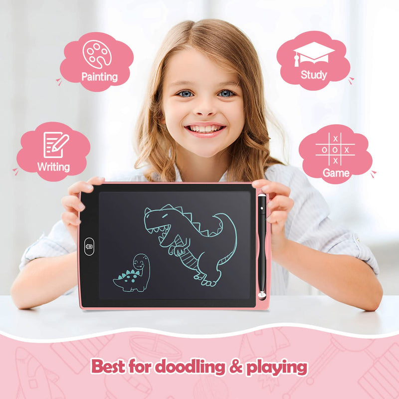 [Australia - AusPower] - LCD Writing Tablet 8.5 Inch, LCD Doodle Board Drawing Tablet for Kids & Adults (Pink) Pink 