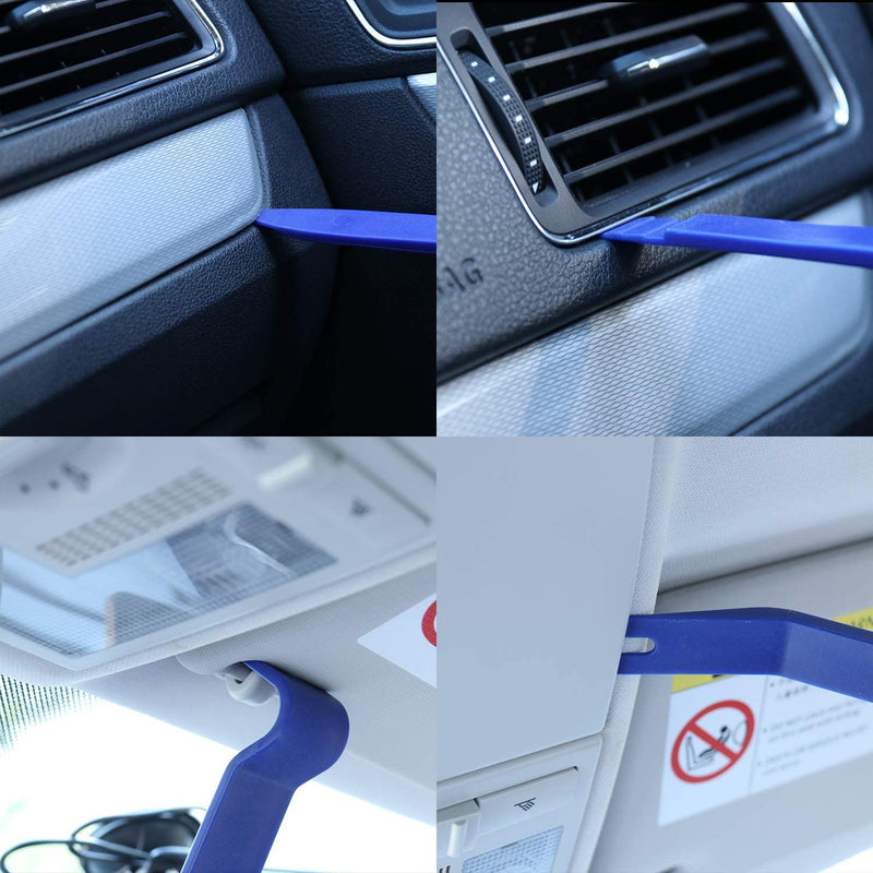 [Australia - AusPower] - LivTee 5 pcs Auto Trim Removal Tool Kit, Interior Door Panel Clip Fastener Removal Set for Vehicle Dash Radio Audio Installer (Blue) Blue 