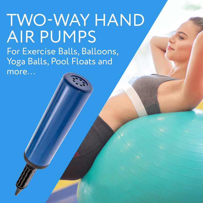 2 Two Way Hand Air Pumps For Exercise Balls Balloons Yoga Balls Pool Floats Balloon Pumps 3967