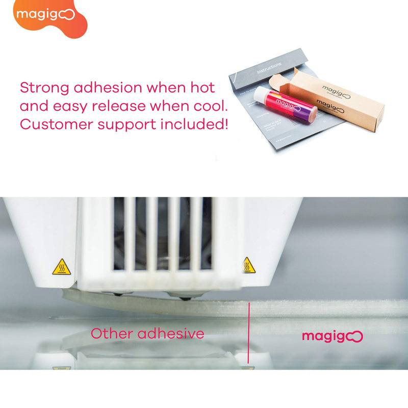 [Australia - AusPower] - Magigoo MO2016 All-in-One 3D Printer Adhesive Glue, Reduces Warping for ABS, PLA, PETG, Hips and TPU Filament on Glass, PEI, Buildtak, Kapton 50ml, 1.69 fl. oz. 