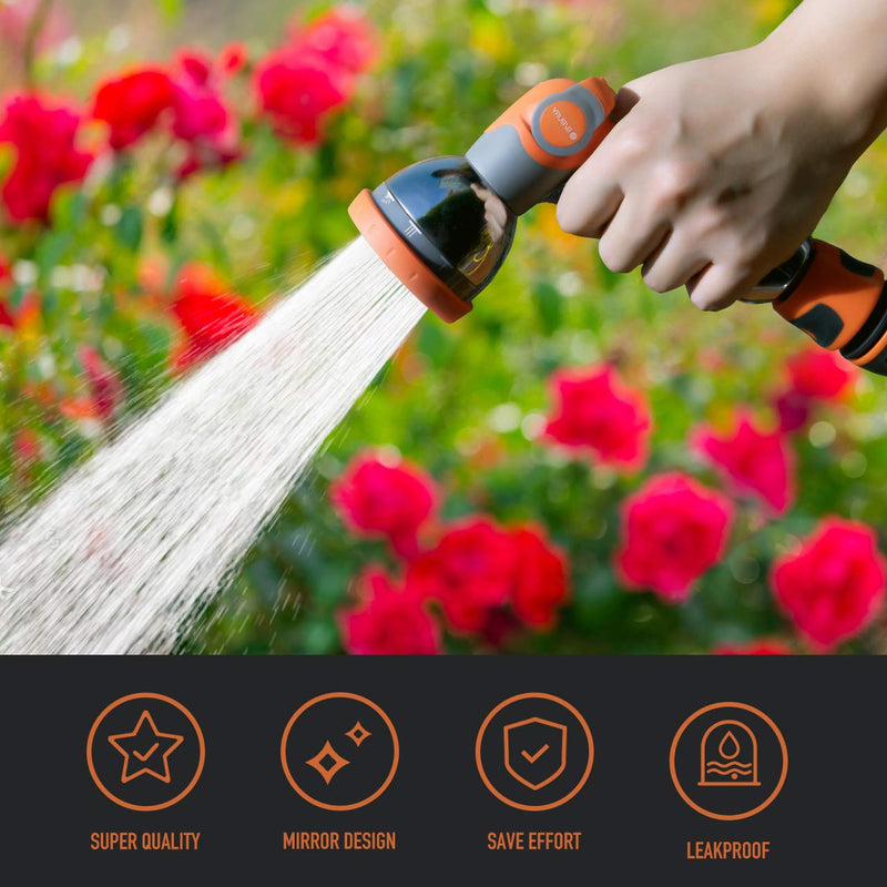 [Australia - AusPower] - Water Hose Nozzle Sprayer, BIBURY Hand Sprayer with 10 Spray Patterns and On Off Valve Thumb Control, High Pressure Garden Hose Spray Nozzle for Watering Plants, Cleaning, Car Wash and Showering Pets M 