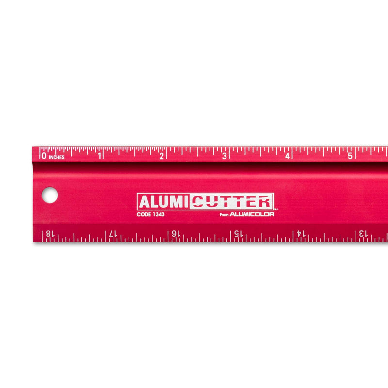 [Australia - AusPower] - Alumicolor AlumiCutter Aluminum Steel Edge for Office, School, Engineering and Framing, 18IN, Red 