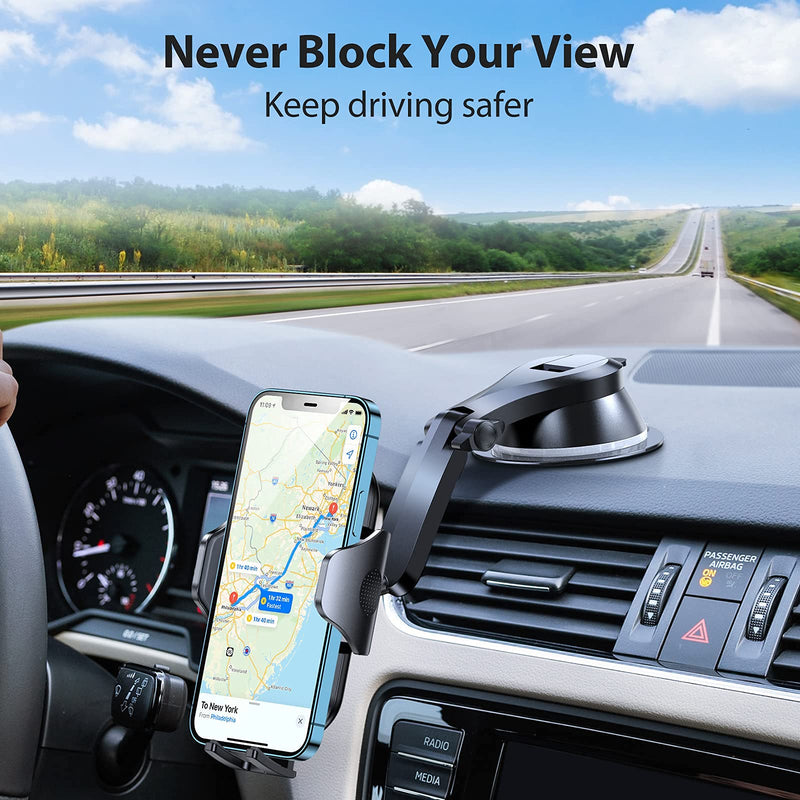 [Australia - AusPower] - VICSEED Phone Mount for Car, [Doesn't Block View & Thick Case Friendly] Car Phone Holder Mount, Strong Suction Cell Phone Holder Car Dashboard Air Vent Windshield Fit with iPhone 13 12 & All Phones 