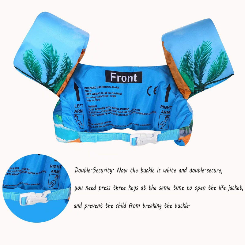 [Australia - AusPower] - Elejolie Kid Swim Vest for Child Learn Swiming Training,Infant Safety Swim Aid for Toddler Boy&Girl 22-66lbs Aquarius 
