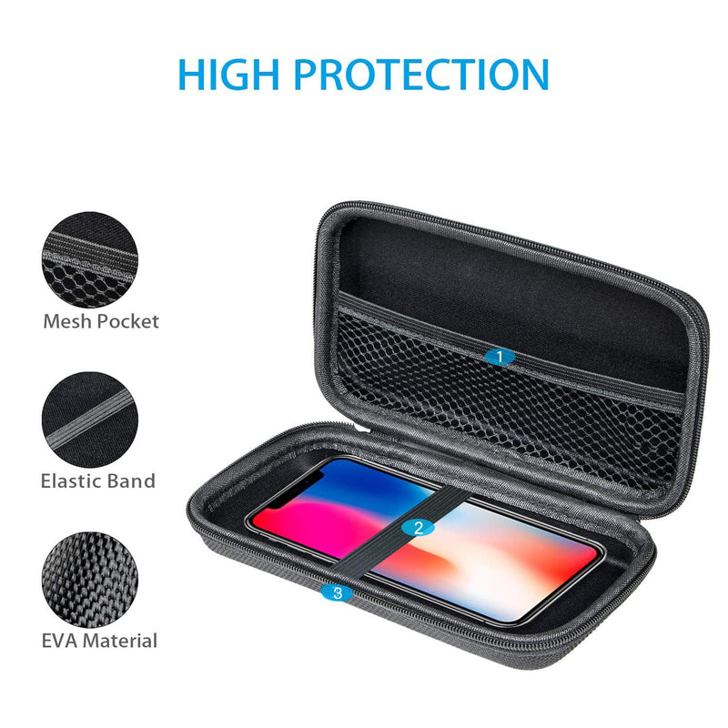 [Australia - AusPower] - GLCON Portable Protection Hard EVA Case for External Battery,Cell Phone,GPS,Hard Drive,USB Charging Cable,Carrying Bag Mesh Inner Pocket,Zipper Enclosure,Durable Exterior,Universal Travel Pouch Bag Black 