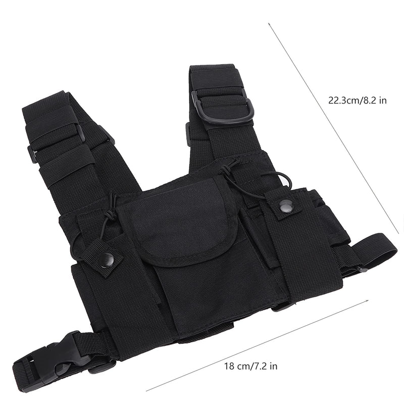 [Australia - AusPower] - Cuifati Radio Chest Harness, Walkie-Talkie Double Chest Harness Front Pack Pouch Holster Vest Rig for Two Way Radio Walkie Talkie for Firefighting/Military/Rescue Essentials 