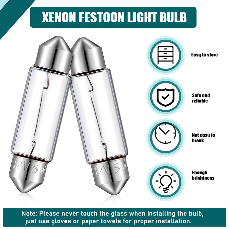 [Australia - AusPower] - 20 Pieces Xenon Festoon Light Bulb Clear Double Ended Festoon Bulb Marine Festoon Bulb 12V Standard Miniature 6411 Bulb for Mantel, Shelves, Bookcase, Refrigerator, Car Tail Light, Dome Light (5W) 