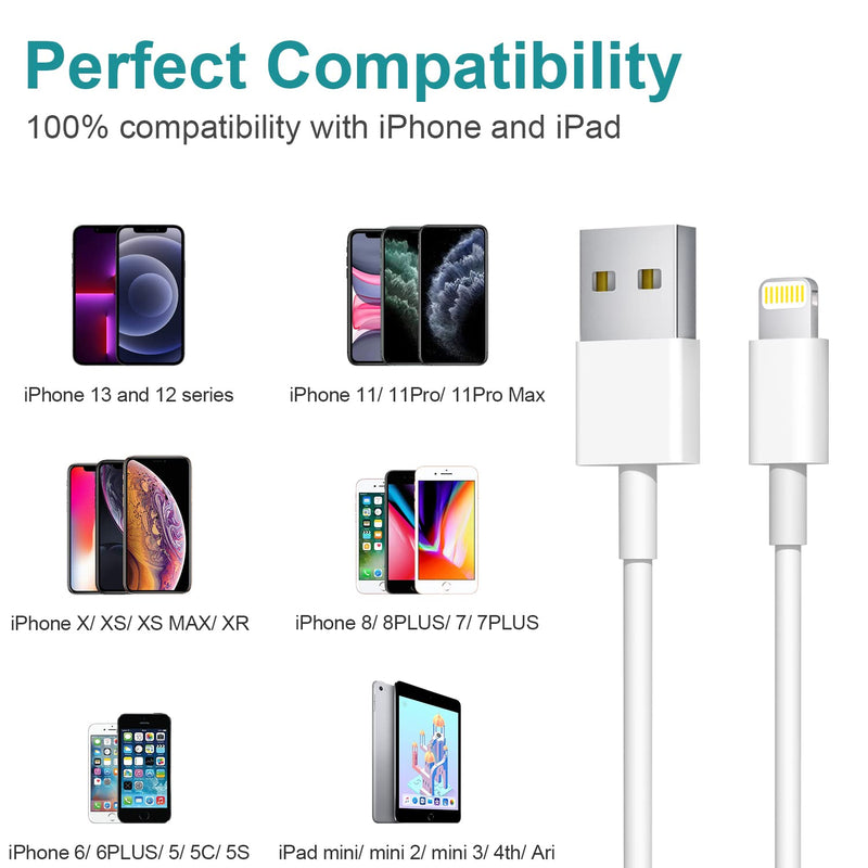 [Australia - AusPower] - iPhone Charger Lightning Cable【Apple MFi Certified 】 USB Cable 3-Pack Charging Cables Compatible with iPhone 13/13Pro/Max/12/12 Pro/Max/11/11Pro/XS/Max/XR/X/8/8 Plus/7/7 Plus/6S/6 Plus/5/5SE and iPad 