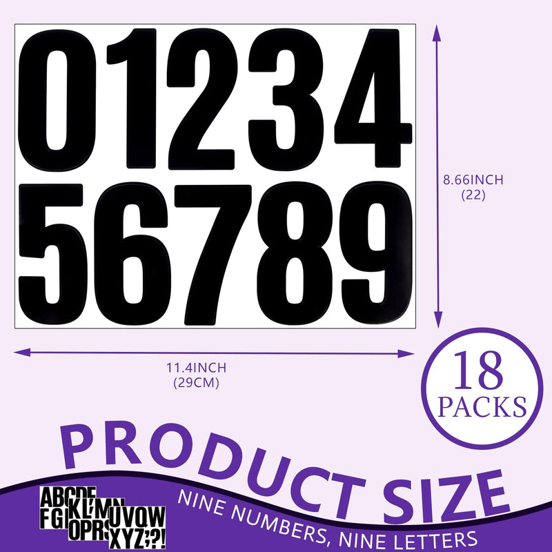 [Australia - AusPower] - CZWESTC 18 Sheets Large Letter Numbers Stickers, 4 Inch Waterproof Mailbox Numbers Stickers, Self Adhesive Vinyl Letters Numbers Stickers for Car, Mailbox, House Numbers, Window, Door, Address Number 