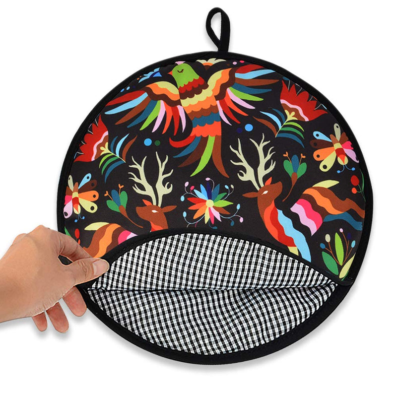 [Australia - AusPower] - VNOM Tortilla Warmer Pouch 12 Inch Insulated & Microwaveable Fabric Tortilla Keeper Holder Keeps Warm for Corn Flour Taco Pizza Bread up to One Hour,Black Black 2 